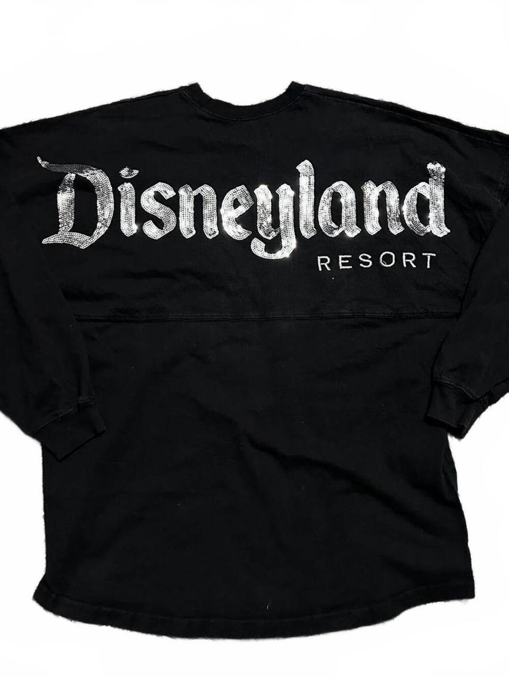 Disneyland Black Silver Sequined Bedazzled Spirit Jersey Size M